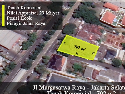 Dijual Tanah Komersial jalan Margasatwa Raya Jakarta Selatan