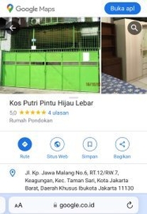 KOS PUTRI BELAKANG MAL GRAND PARAGON GAJAH MADA