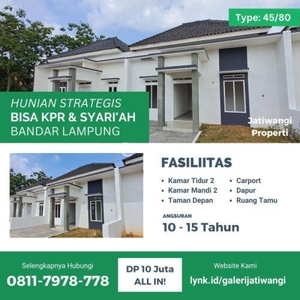 Dijual Rumah Murah LT80 LB45 2KT 2KM Siap Huni - Bandar Lampung