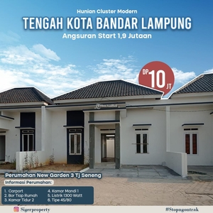 Dijual Rumah Perumahan Type 45/82 Akses Dekat Ke Sekolah Dan Pusat Perbelanjaan - Bandar Lampung