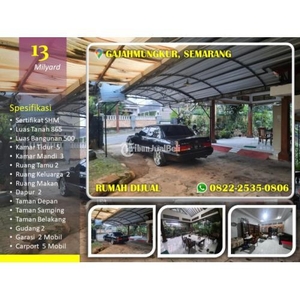 Jual Rumah Murah Luas 865 LB500 5KT 3KM di Gajahmungkur - Semarang Kota Jawa Tengah