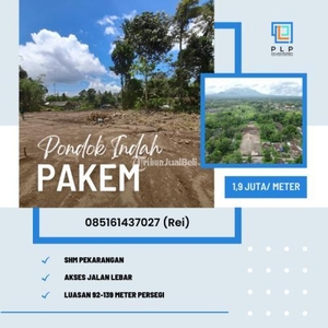 Dijual Tanah Murah Luas 92-139 m Strategis Dekat Polsek Pakem - Malang
