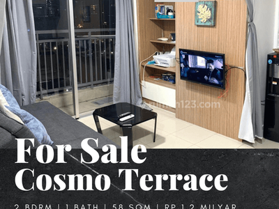 Dijual Apartement Cosmo Terrace 2 Bedroom Full Furnished Middle Floor