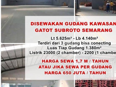 Disewakan Gudang Kawasan Industri Candi Gatsu Semarang