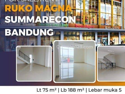Disewakan RUKO Magna 3 Lantai Strategis di Summarecon Bandung