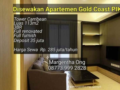 Apartemen Gold Coast Pik Tower Carribean Renovated Full Furnish