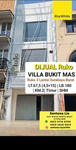 Dijual Ruko Villa Bukit Mas Surabaya - Parkir Luas - Shm - Nol Jalan