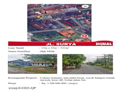 D jual tanah d tepi jl Surya,lokasi strategis&rame