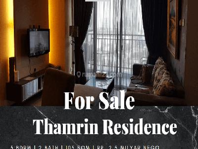 Dijual Apartemen Thamrin Residence 3 Bedroom Furnished View Gi