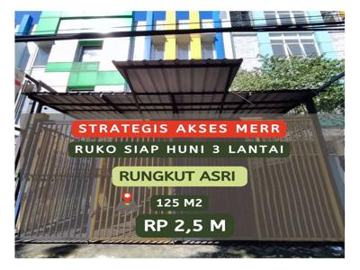 RUKO DI RUNGKUT ASRI 3LANTAI AKSES LANGSUNG MERR SERTIFIKAT SHM