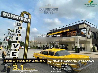 Ruko Downtown Drive Summarecon Serpong Hadap Jalan 3man 5x16 limited!!
