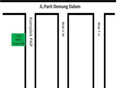 Tanah Komplek PAP Purnama Agung 7 parit demang