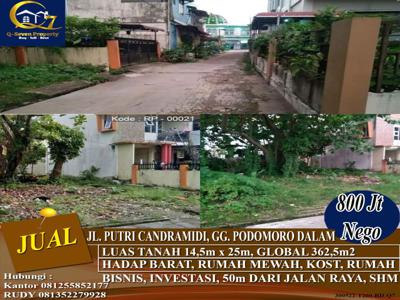 Tanah Strategis Jl. Putri Candramidi, Pontianak