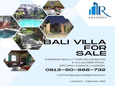 Vila mewah 6 in 1 Tabanan Bali 7420 M2 sudah berjalan
