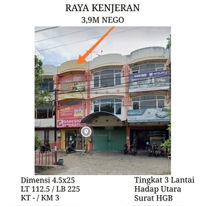 Dijual Ruko Bekas Luas 4,5x25 meter di Raya Kenjeran Harga 3,9M Nego 3 Lantai Hadap Utara - Surabaya