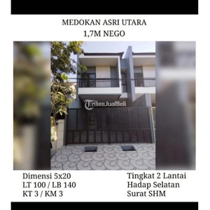 Dijual Rumah LT 100 /LB 140 3KT 3KM Daerah Medokan Asri Utara, Kecamatan Rungkut - Surabaya