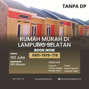Dijual Rumah Murah Tanpa DP Lt72 M2 Lb36 M2 Lampung Selatan Bersubsidi - Bandar Lampung
