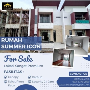 Dijual Rumah Summer Icon 2 Lantai Tipe 210 5KT 5KM Lokasi Sangat Premium - Kota Pontianak