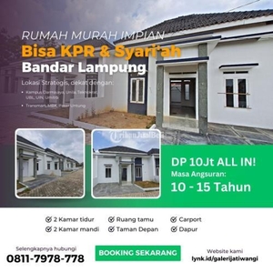 Dijual Rumah Syariah LT 80m2 LB 45m2 di Tanjung Senang - Bandar Lampung