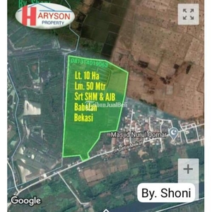 Dijual Tanah Industri 10 Ha Babelan - Bekasi