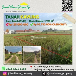 Dijual Tanah Kavling 125 M Lokasi Strategis Siap Bangun - Bandar Lampung
