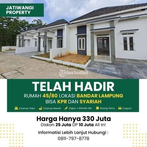 Jual Rumah Baru Dekat Pusat Kota Tipe 45/80 2KM 2KT Perumahan Murah Lokasi Strategis Bisa KPR Dan Syariah - Bandar Lampung