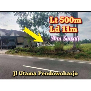 Jual Tanah Luas 500 m Jl Utama Pendowoharjo Utara Selatan Puskesmas Dekat Pemda Sleman Obelik - Sleman
